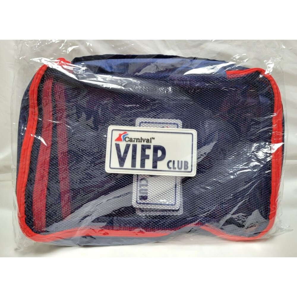 Carnival Cruises VIFP Club Set of 3 Travel Mesh Packing Cubes Red Trim Sealed